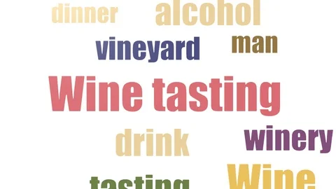 Wine Tasting Tagcloud Animated Isolated 스톡 동영상 107243443