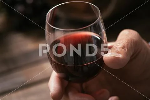 Wine tasting at the tavern Stock Photos
