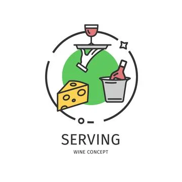 Wine Thin Line Icon Concept. Vector Stock Illustration