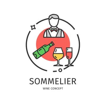 Wine Thin Line Icon Concept. Vector 스톡 일러스트