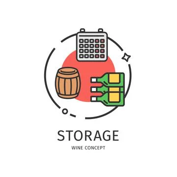 Wine Thin Line Icon Concept. Vector Stock-Illustration