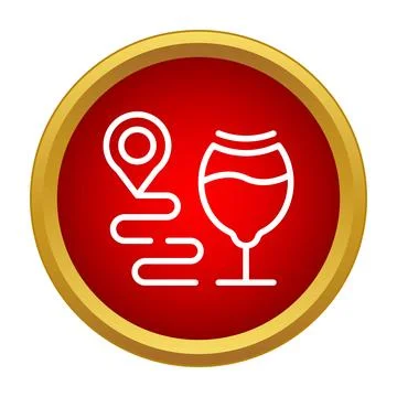 Wine tour destination planning navigation route icon Stock-Illustration