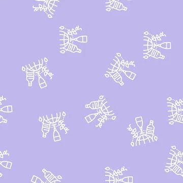 Wine tourism line seamless pattern Stock Illustration