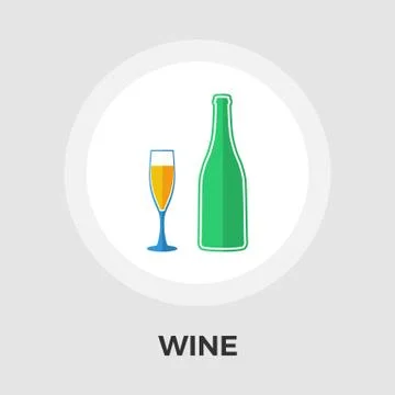 Wine vector flat icon Stock Illustration