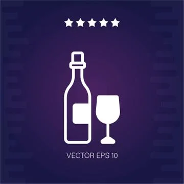 Wine vector icon Illustrazione stock