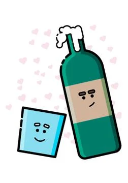 Wine vector illustration. Cute wine character cartoon. Stock Illustration