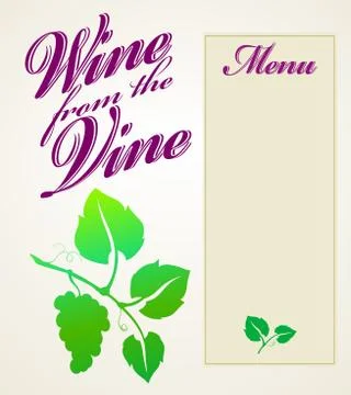 Wine from the Vine Menu Stock Illustration