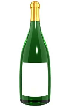 Winebottle - white Stock Photos