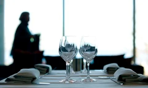Wineglas on a table.jh Stock Photos