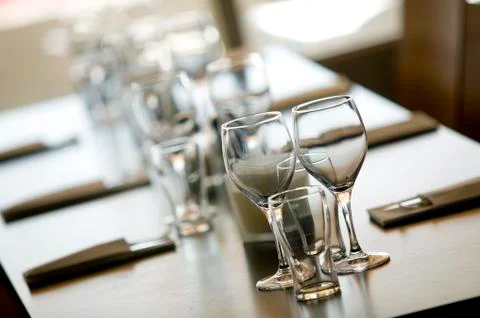 Wineglas on a table.jh Stock Photos