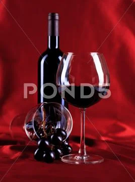 wineglass and bottle Stock Photos