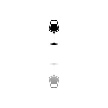 Wineglass icon flat Stock Illustration