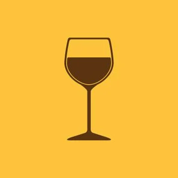 The wineglass icon. Goblet symbol. Flat Stock Illustration