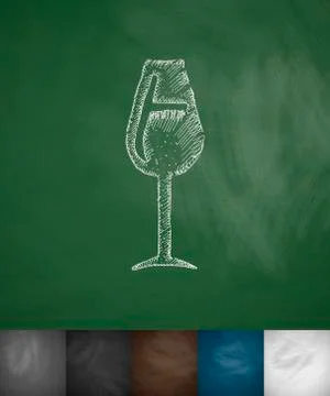 Wineglass icon. Hand drawn vector illustration Illustrazione stock