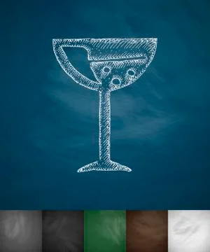Wineglass icon. Hand drawn vector illustration 스톡 일러스트