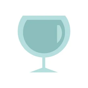 Wineglass isolated vector flat style icon Stock Illustration