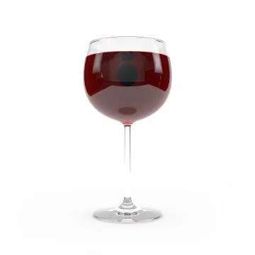 Wineglass with red wine 3d rendering Stock Illustration