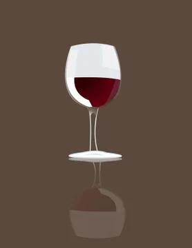 Wineglass with red wine vector Stock Illustration