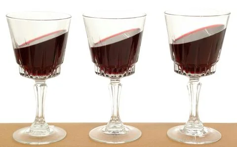 Wineglasses and gravity Stock Photos