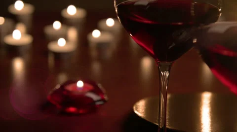 Wineglasses in candlelight 스톡 동영상 37586299