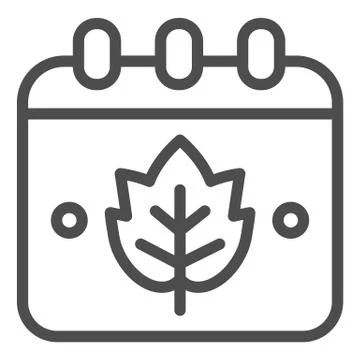 Winemaker case calendar line icon. Calendar with grape leaf emblem outline style Stock-Illustration