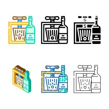 Winemaking wine alcoholic edition drink production color icon vector Stock Illustration