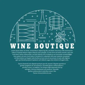 Winemaking, wine tasting graphic design concept Stock Illustration