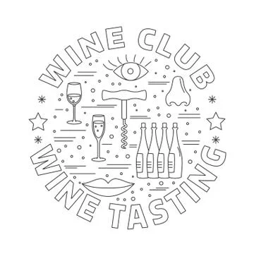 Winemaking, wine tasting graphic design concept Stock Illustration