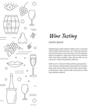 Winemaking, wine tasting graphic design concept Stock Illustration