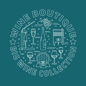 Winemaking, wine tasting graphic design concept Stock Illustration