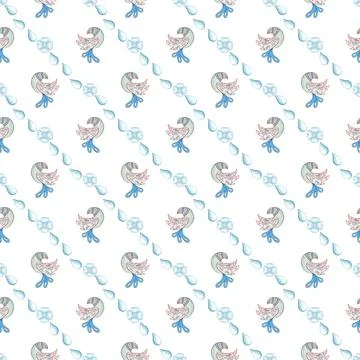 Winer theme, seamless pattern, hand drawn winter birds Illustrazione stock
