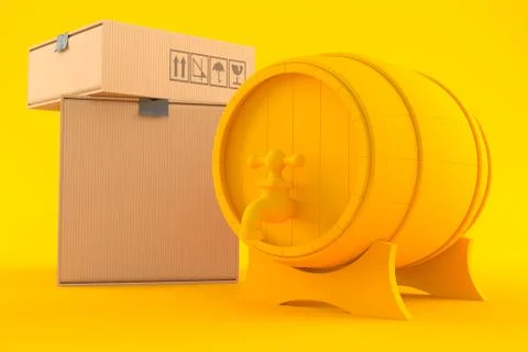 Winery background with stack of boxes Stock Illustration