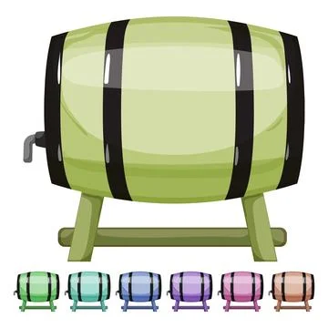 Winery barrel wine cartoon vector graphic 스톡 일러스트