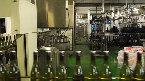 Winery bottling Stock Footage 86295380