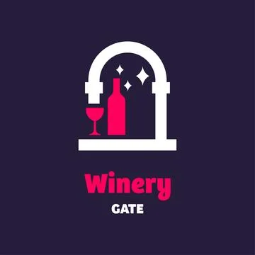 Winery Gate Logo Stock Illustration