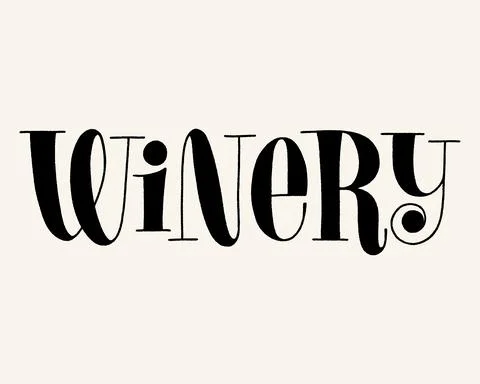 Winery Hand Lettering Stock Illustration