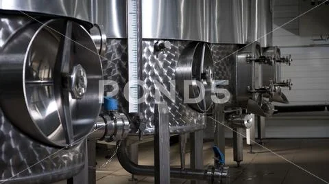 Winery with steel containers Stock Photos
