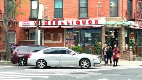 Wines and Liquor store in Clinton Hill Brooklyn New York City NYC Stock Footage 107177778