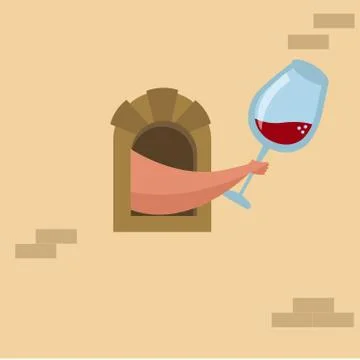 Winewindow Stock Illustration