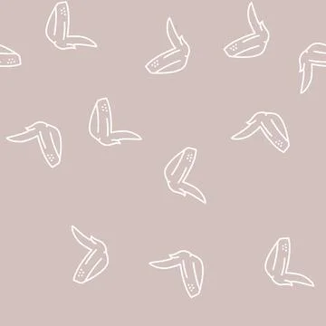 Wing 2 joint chicken line seamless pattern Stock Illustration