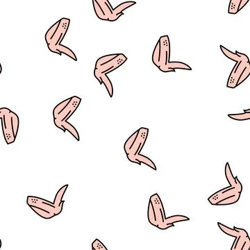 Wing 2 joint chicken vector seamless pattern Illustrazione stock