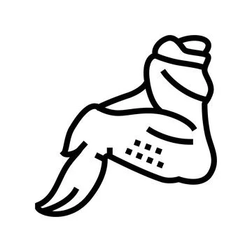 Wing 3 joint chicken line icon vector illustration Stock Illustration