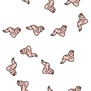 Wing 3 joint chicken vector seamless pattern 스톡 일러스트