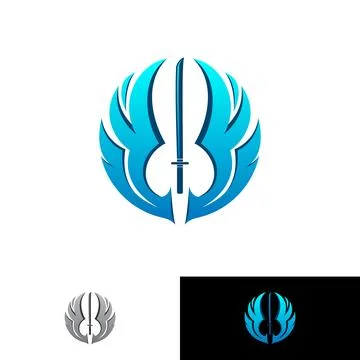 Wing abstract design vector template with sword Stock Illustration