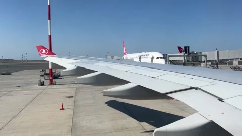Wing of an Airbus closeup Stock Footage 255309850