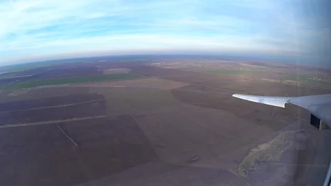 The wing of the aircraft. The approach Video stock 85873215