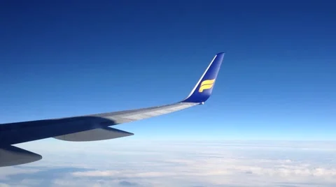 Wing of an aircraft Video stock 47711425