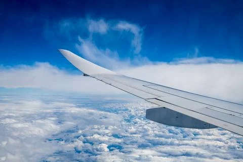 Wing of an aircraft Stock Photos