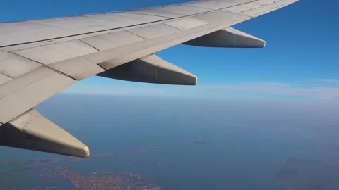 Wing aircraft, which flies over Venice, Italy. Stock Footage 130187517