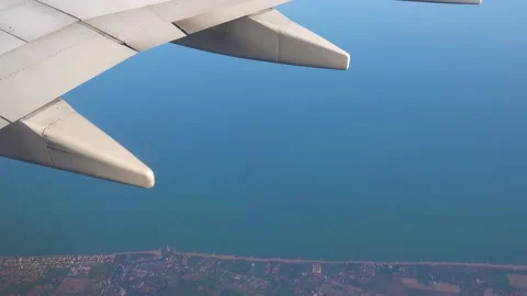 Wing aircraft, which flies over Venice, Italy. Stock Footage 130401821